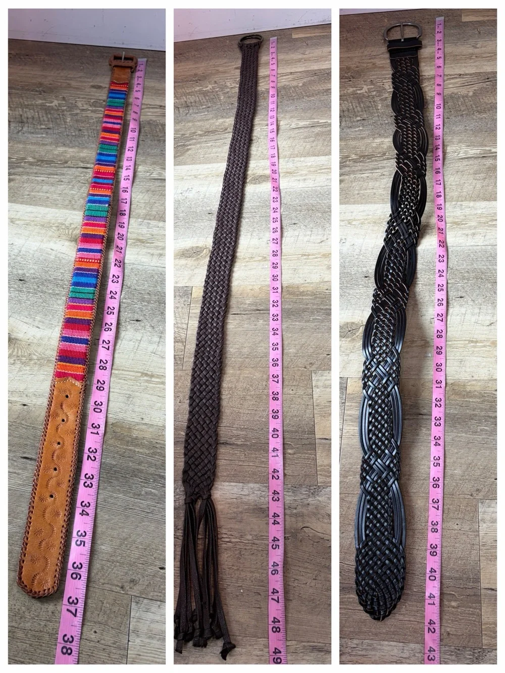 5 Item Bohemian Belt Bundle Size Medium Chunky Festival Boho Chic